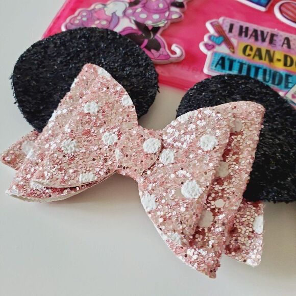 New Disney Junior Minnie Mouse Pack:  tote bag a mini bag, 2 hair clips and more - Picture 13 of 16